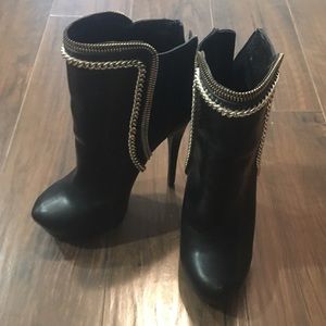 Black and Gold Boots size 7